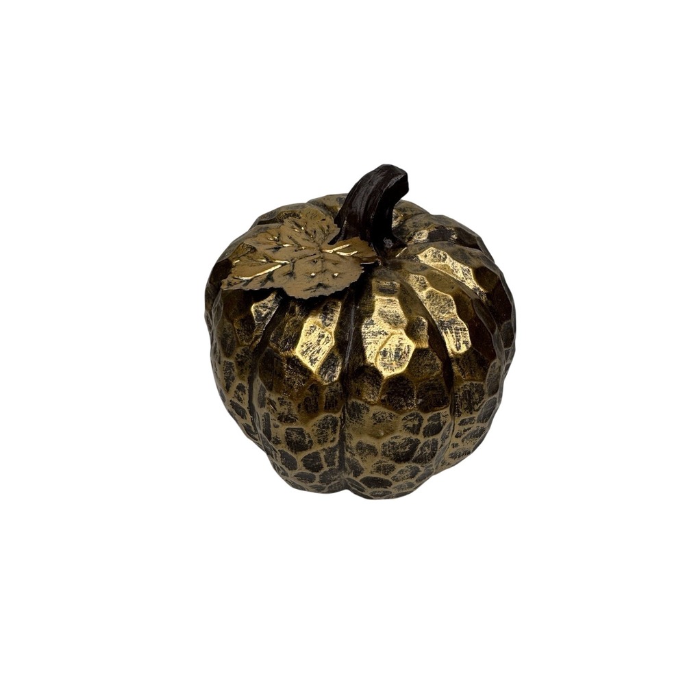 Robert Stanley Gold Metallic Pumpkin Fall Harvest Thanksgiving Decor 6.5"